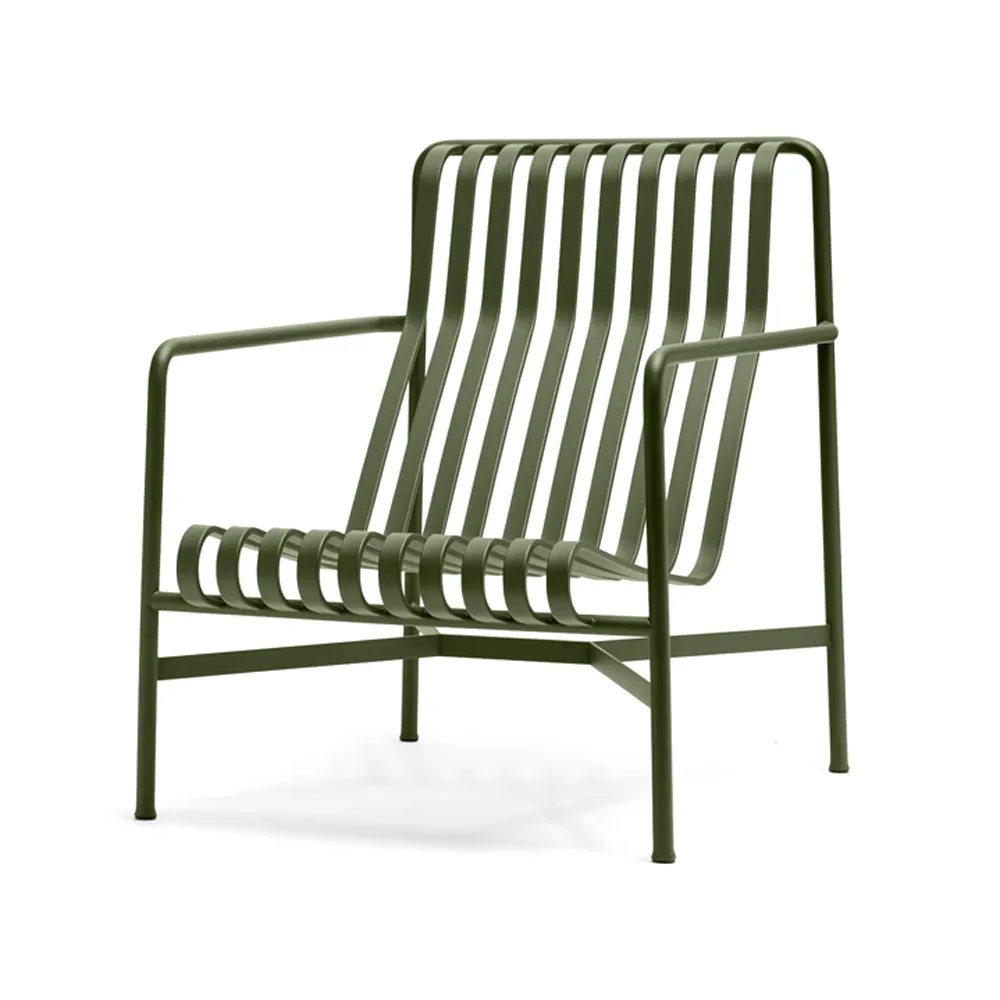 HAY Palissade High lounge chair Olive | Scandinavian Design | Garden chairs | Green