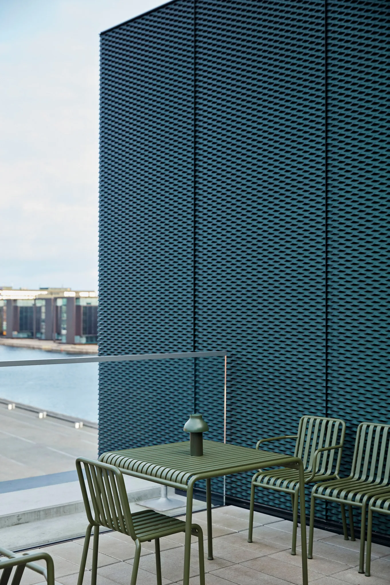 Palissade table 82.5x90 cm, Olive green HAY