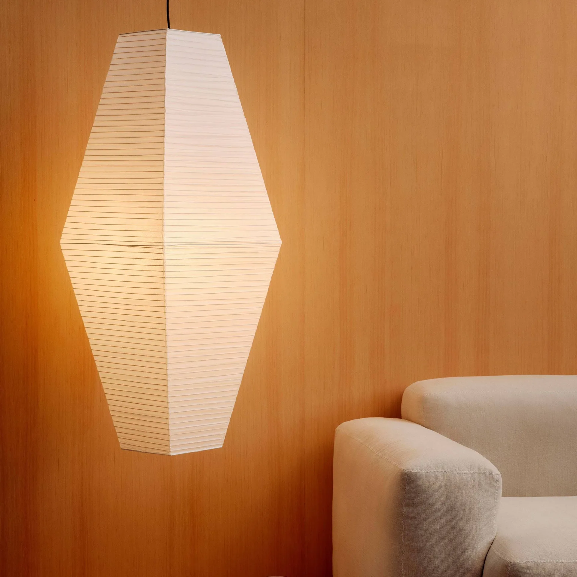 Paper Shade Prism lampshade, Classic white, 40x110 cm HAY