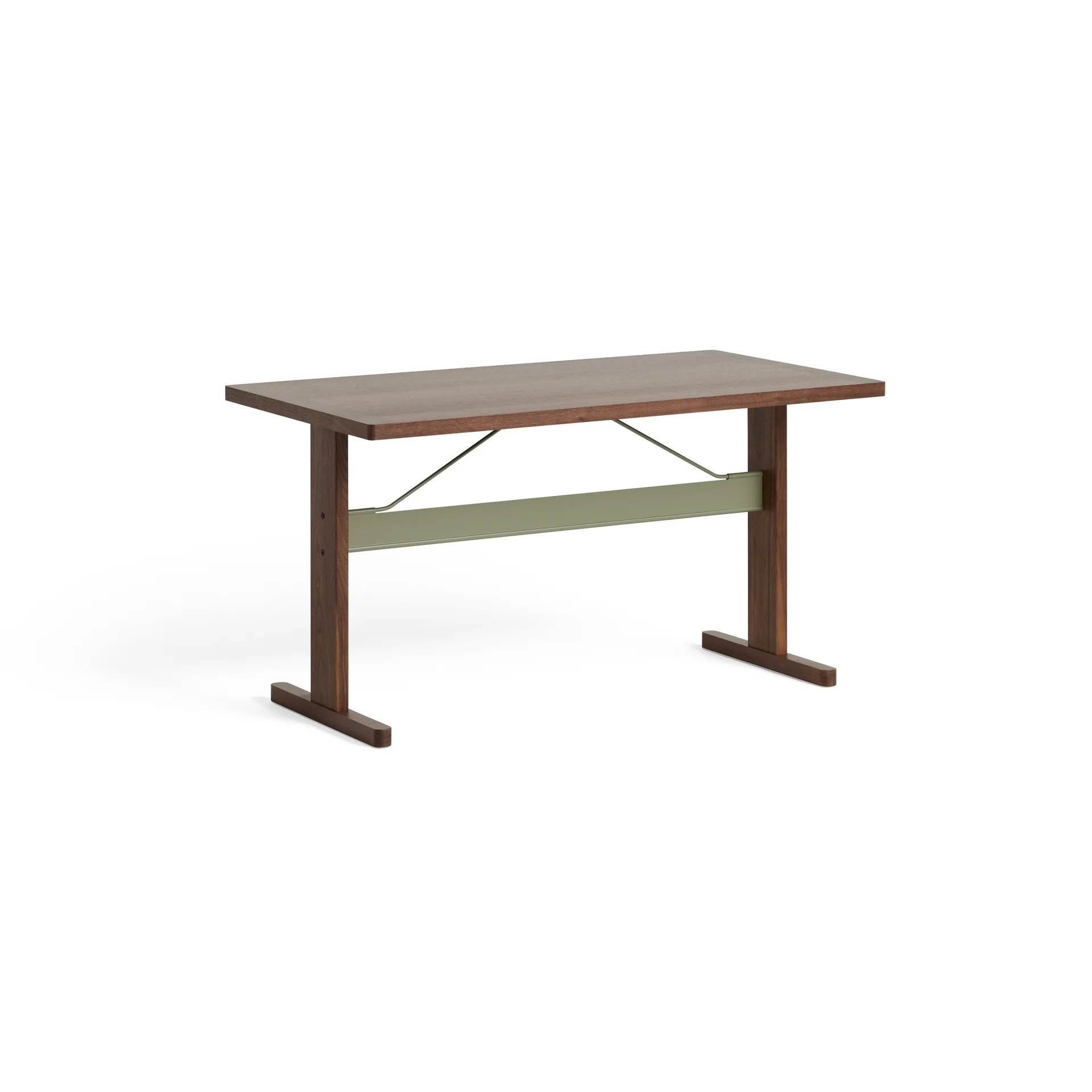 Passerelle dining table 160x85x74 cm, Walnut-Thyme green HAY