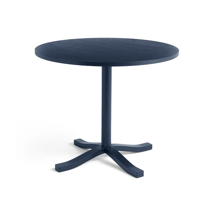 Pastis Table dining table Ø90 - Steel blue lacquered ash - HAY