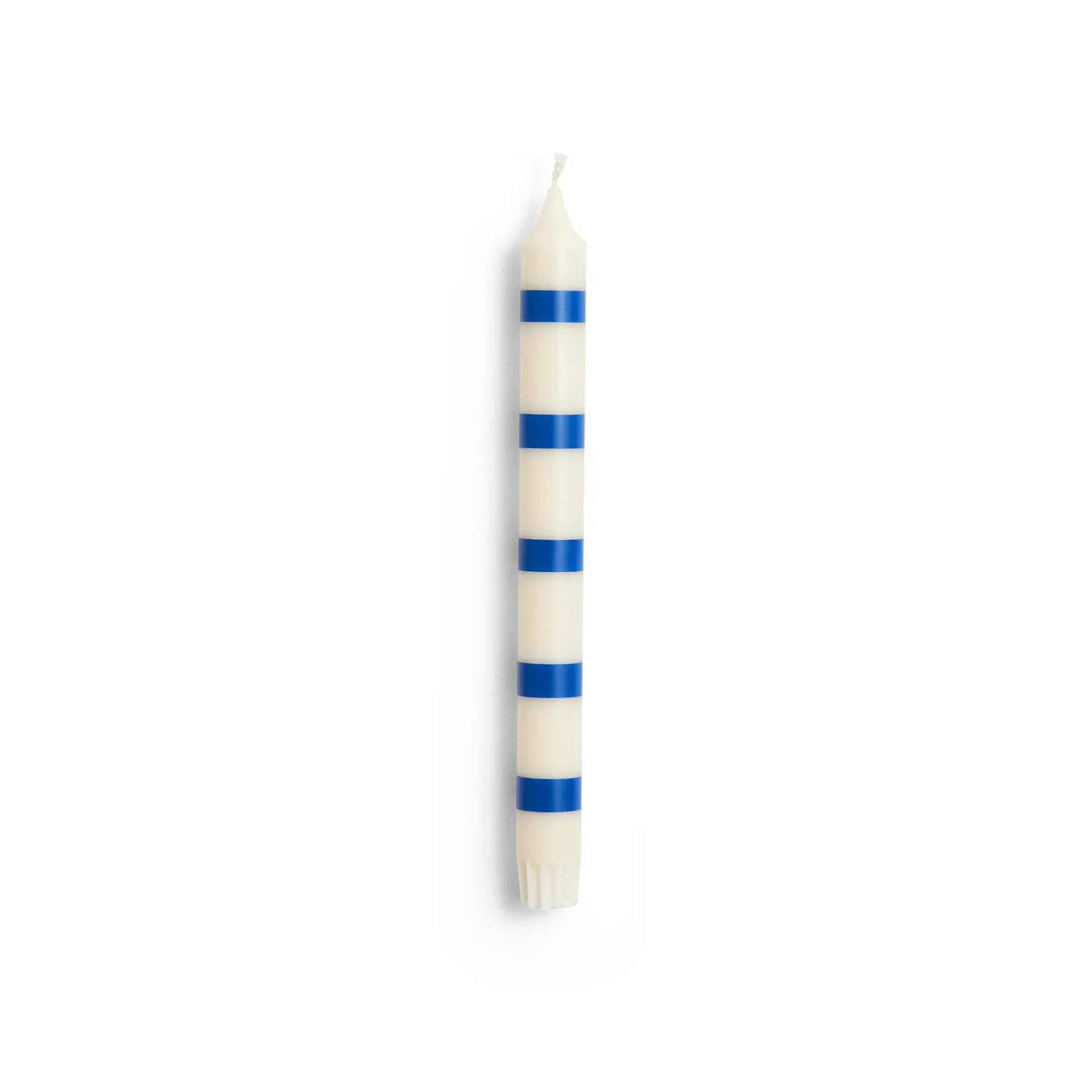 Pattern candle 5 stripe, Off white-blue HAY