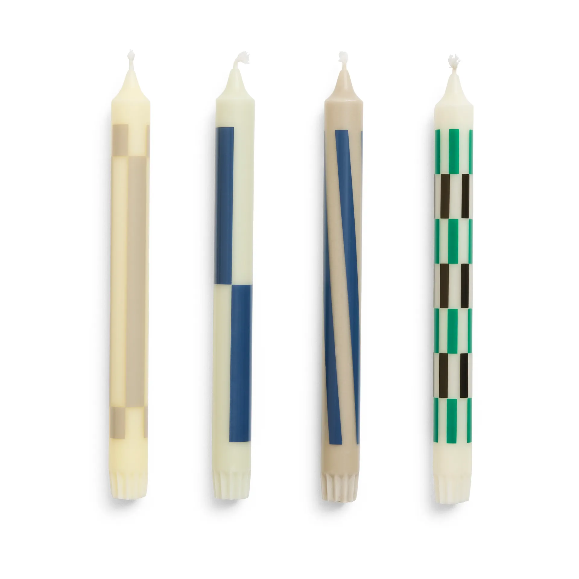 Pattern candle mix 4-pack, Cream-dark HAY