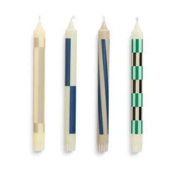 Pattern candle mix 4-pack - Cream-dark - HAY