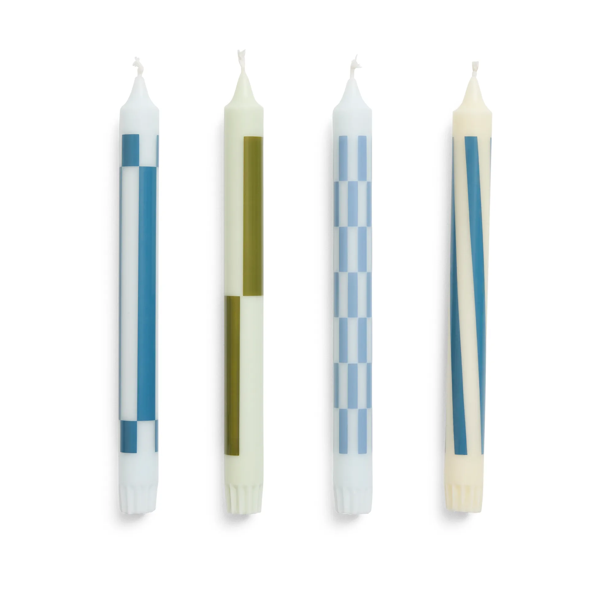 Pattern candle mix 4-pack, Green-blue HAY