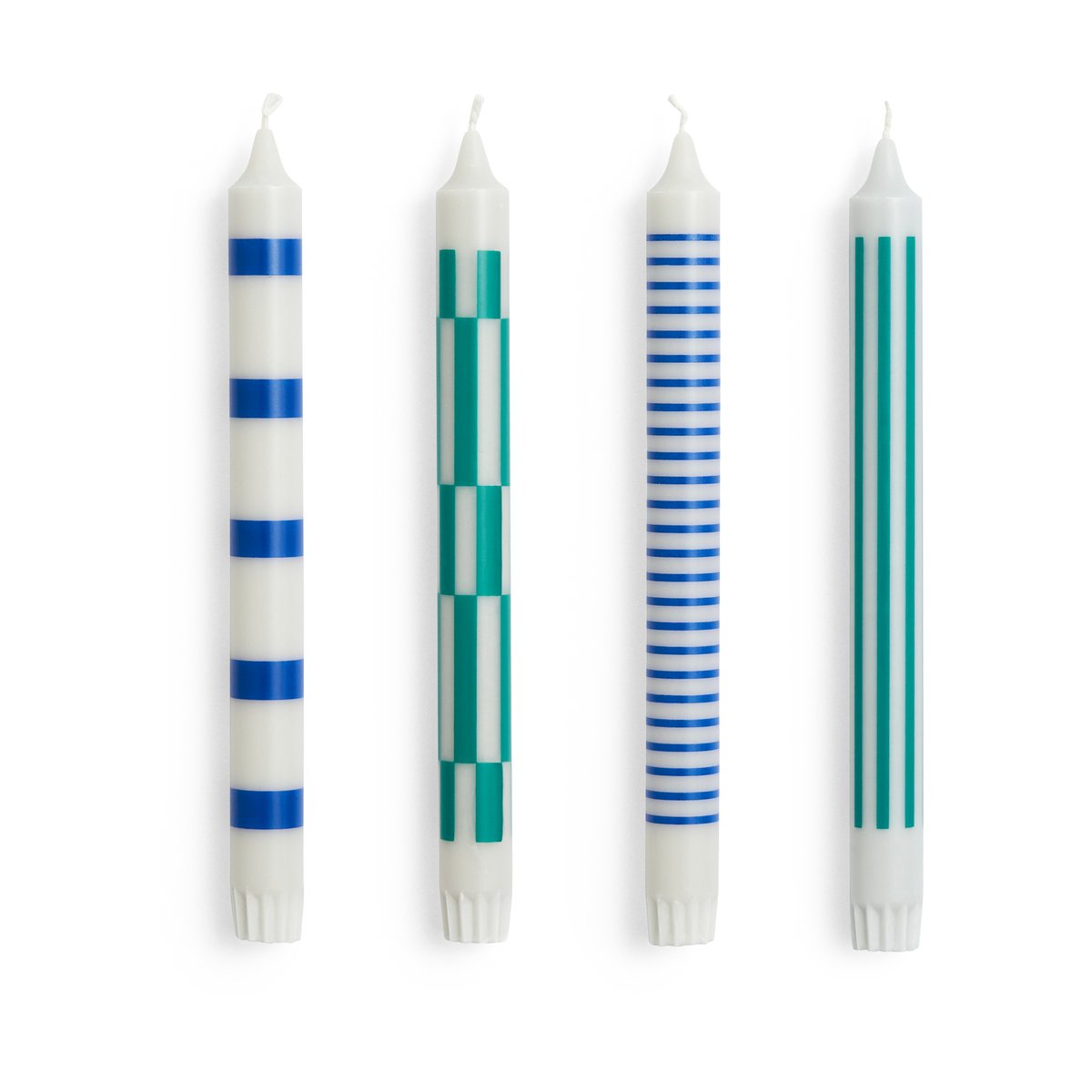 HAY Pattern candle mix 4-pack Light grey-blue-green