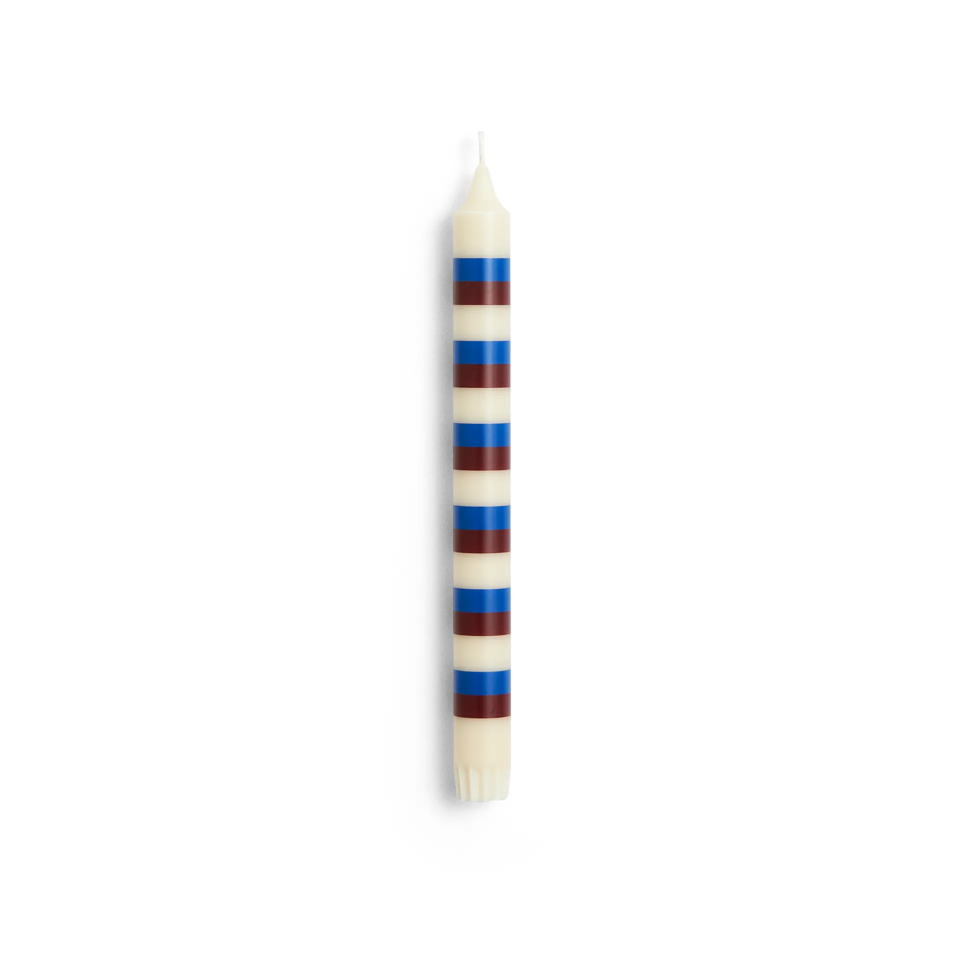 Pattern candle stripe, Off white-brown-blue HAY