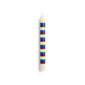 Pattern candle stripe - Off white-brown-blue - HAY