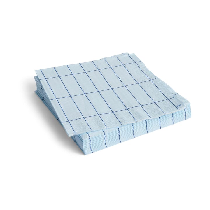 Pattern Dinner napkin 40x40 cm 20-pack - Light blue-blue grid - HAY