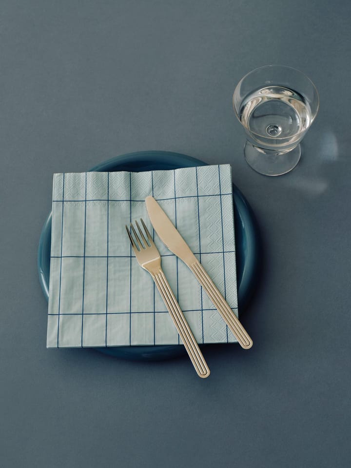 Pattern Lunch napkin 33x33 cm 20-pack, Light blue-blue grid HAY