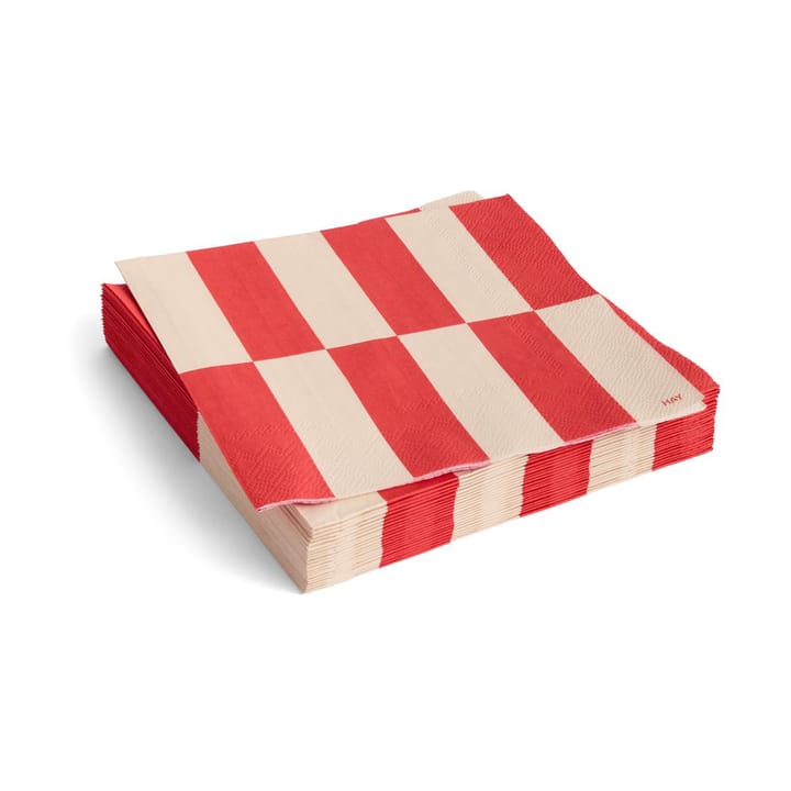Pattern Lunch napkin 33x33 cm 20-pack - Off white-red - HAY