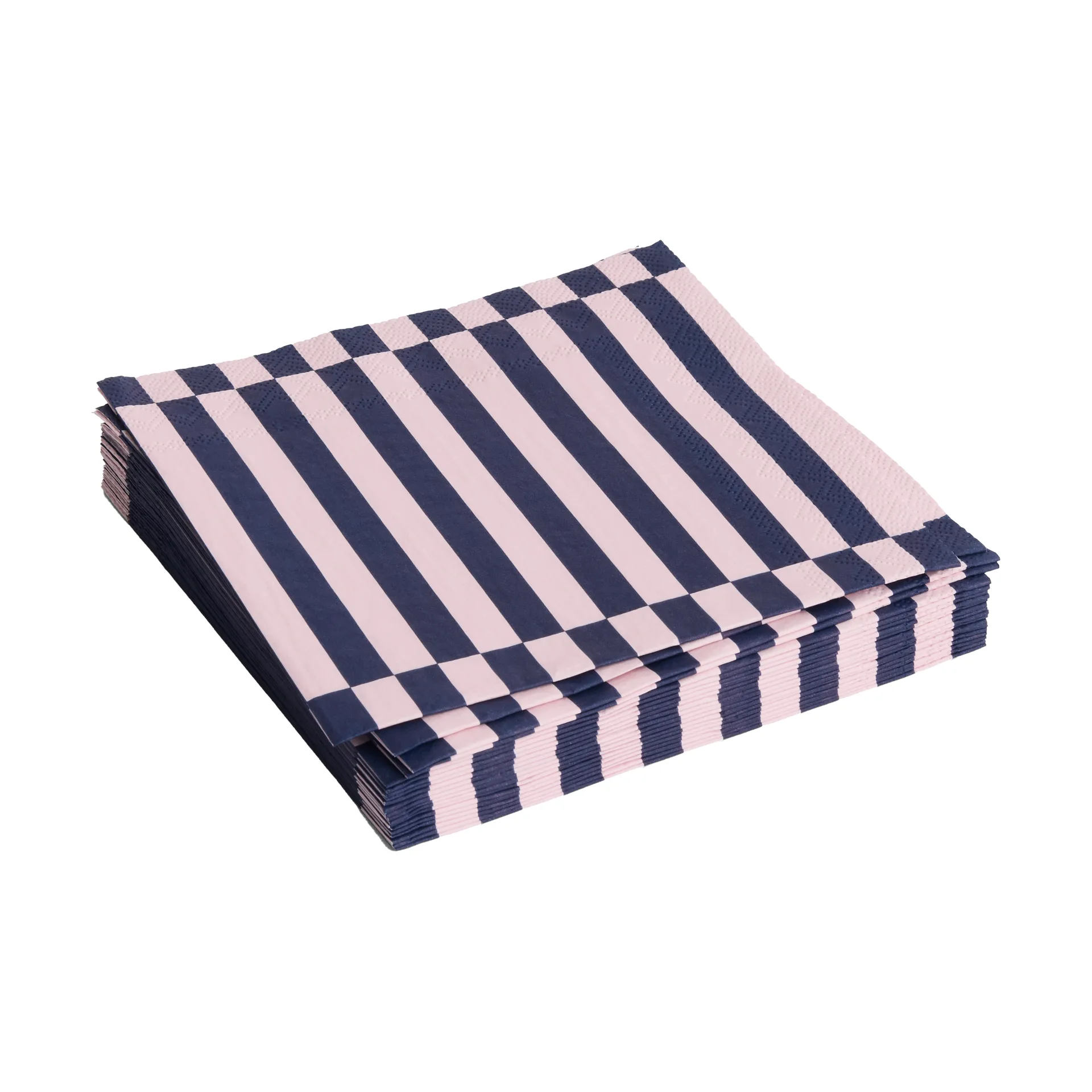 Pattern Lunch Stripe napkin 33x33 cm 20-pack, Light pink-dark blue pillar HAY