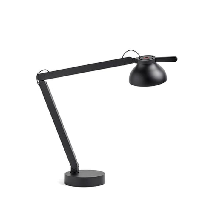 PC Double arm table lamp - Soft black, with lamp base - HAY