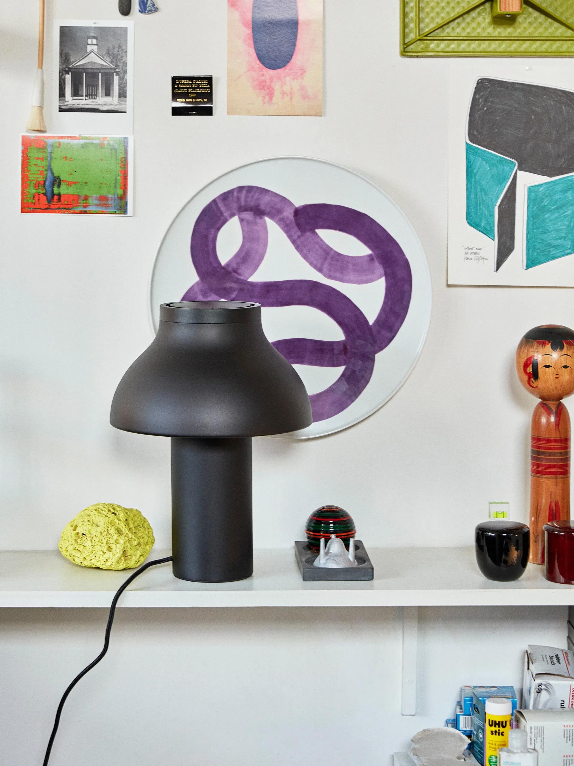 PC table table lamp S Ø25 cm, Soft black HAY