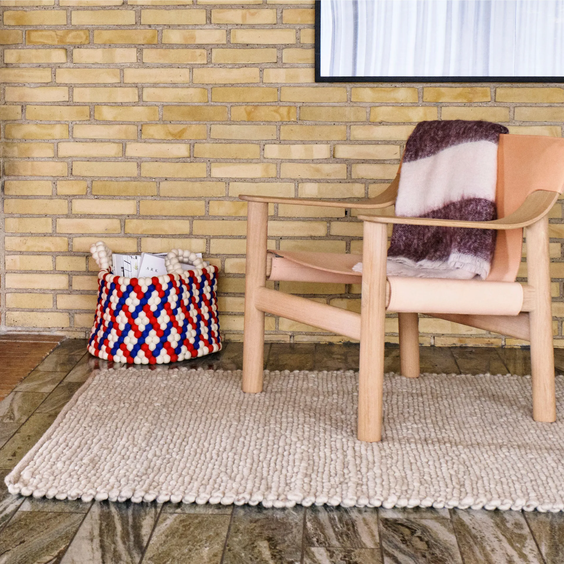 Peas Random wool rug 140x200 cm, Soft grey HAY