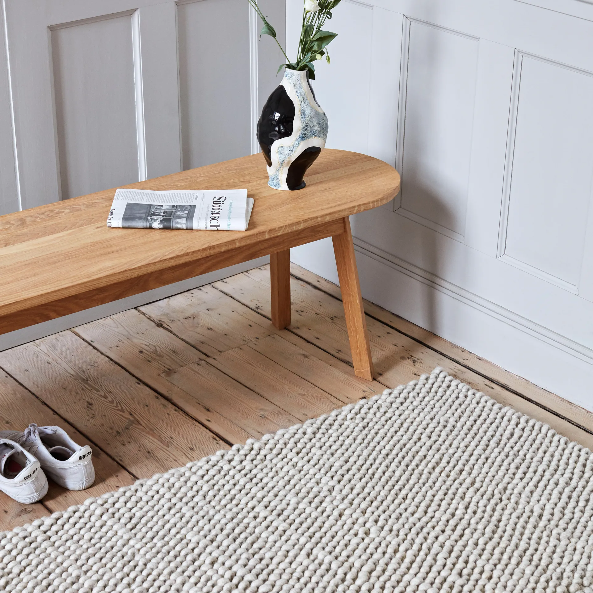 Peas wool rug 170x240 cm, Soft grey HAY