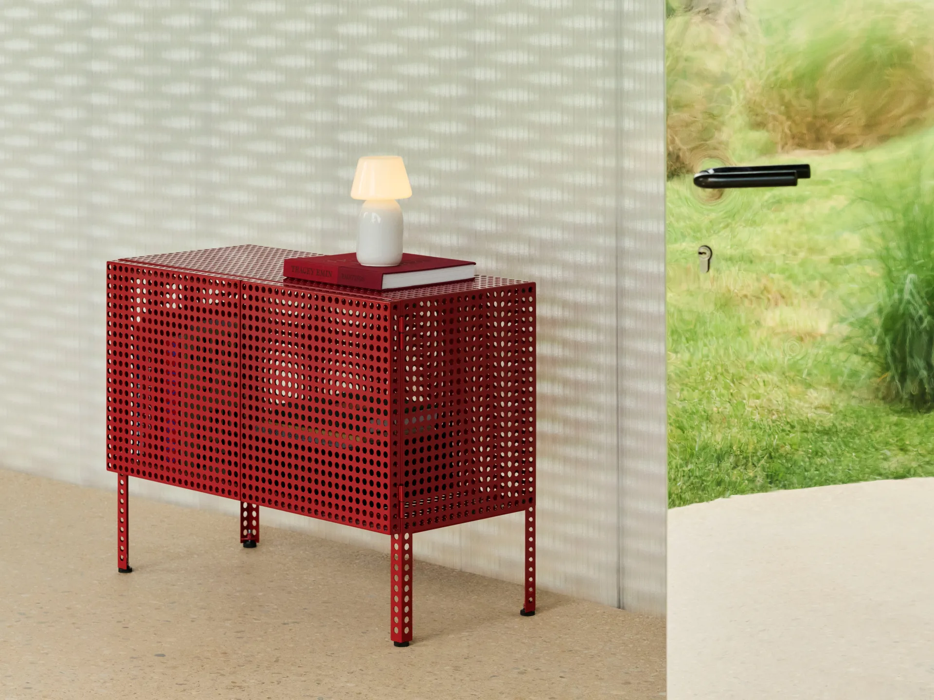 Perforated Cabinet skåp small, Wine red HAY