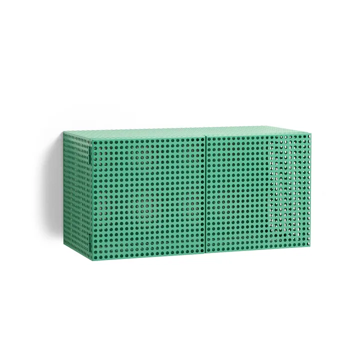 Perforated Cabinet wall cabinet small - Soft jade - HAY