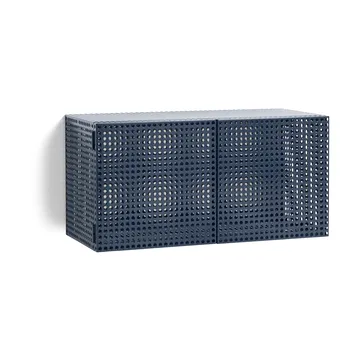 Perforated Cabinet wall cabinet small - Steel blue - HAY
