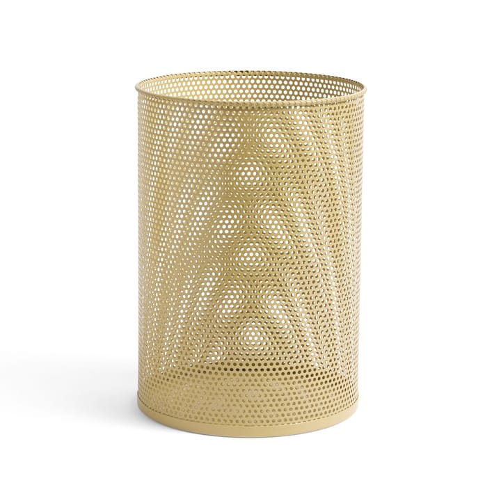 Perforated wastepaper bin - Dusty yellow, large - HAY