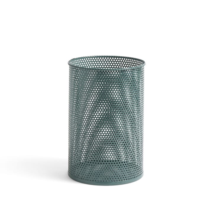 Perforated wastepaper bin - Sage green, medium - HAY