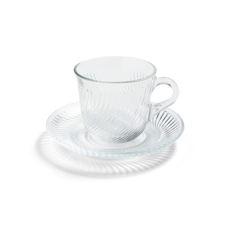 Pirouette cup with saucer 15 cl - clear - HAY