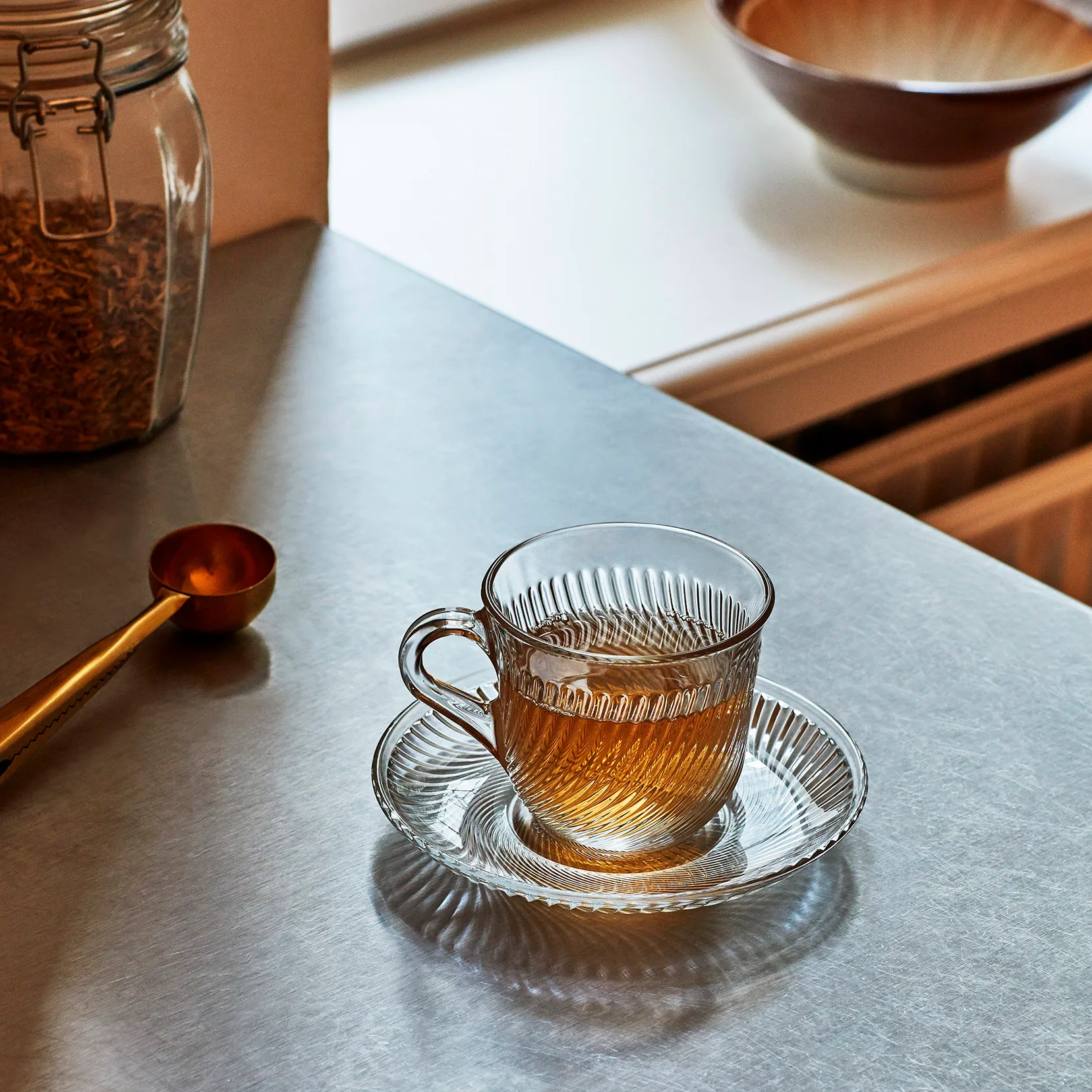 Pirouette cup with saucer 15 cl, clear HAY