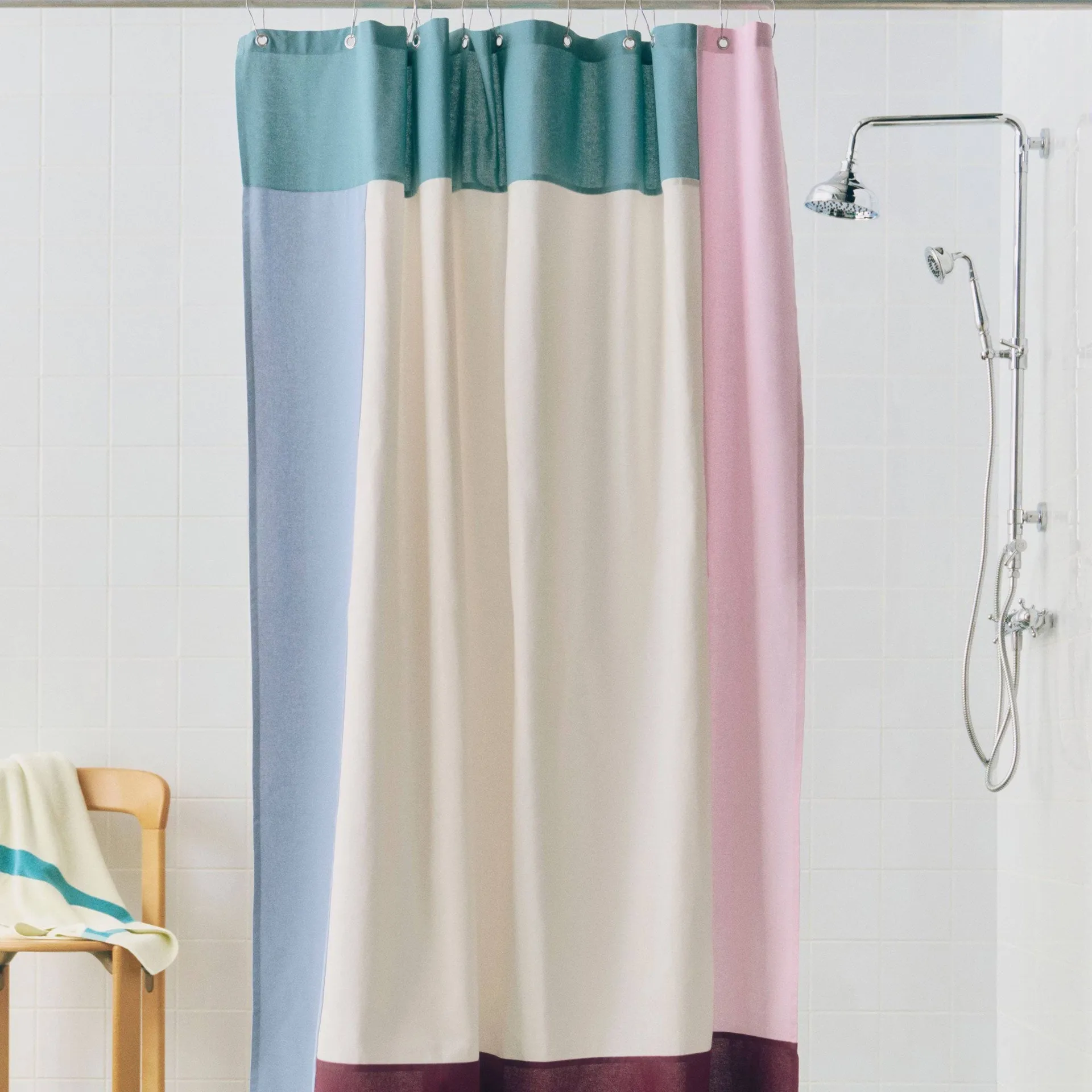 Pivot shower curtain 180x200 cm, Multi pink HAY