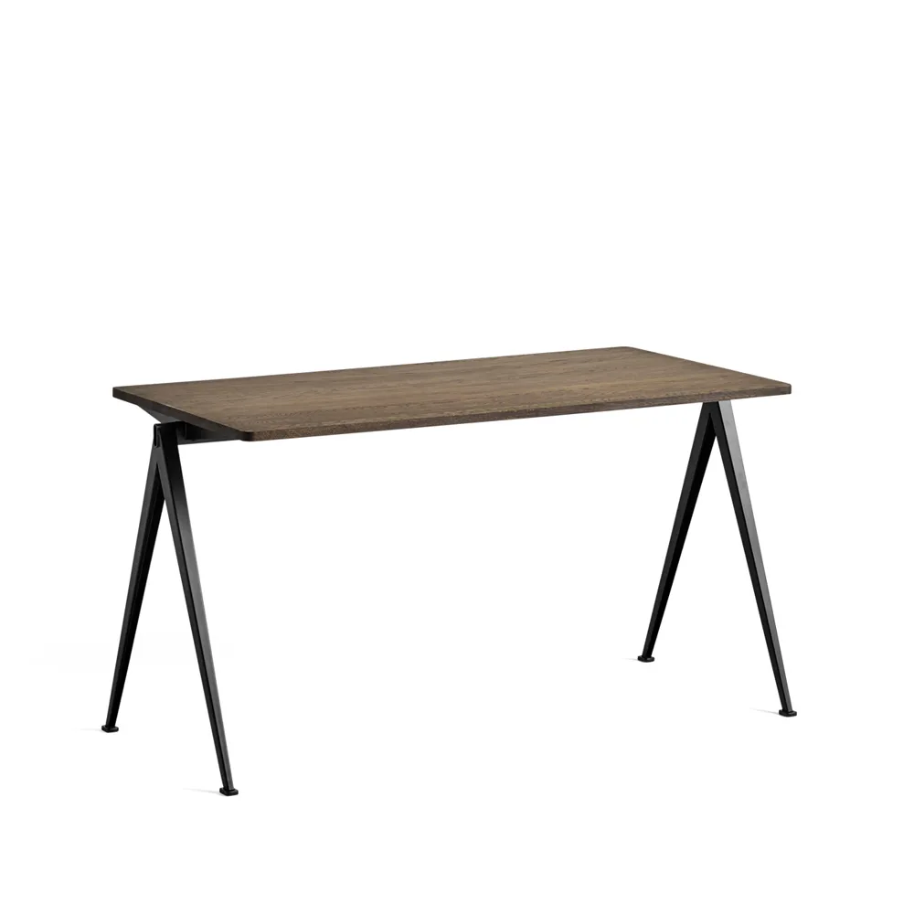 HAY Pyramid 01 desk smoked oak, 140x65 cm, black steel frame