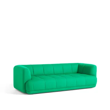 Quilton 3-seater sofa - Fabric Vidar 932 green - HAY