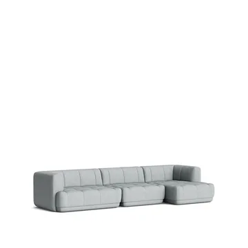Quilton combination 17 modular sofa - Fabric Remix 123 grey, right-hand chaise - HAY