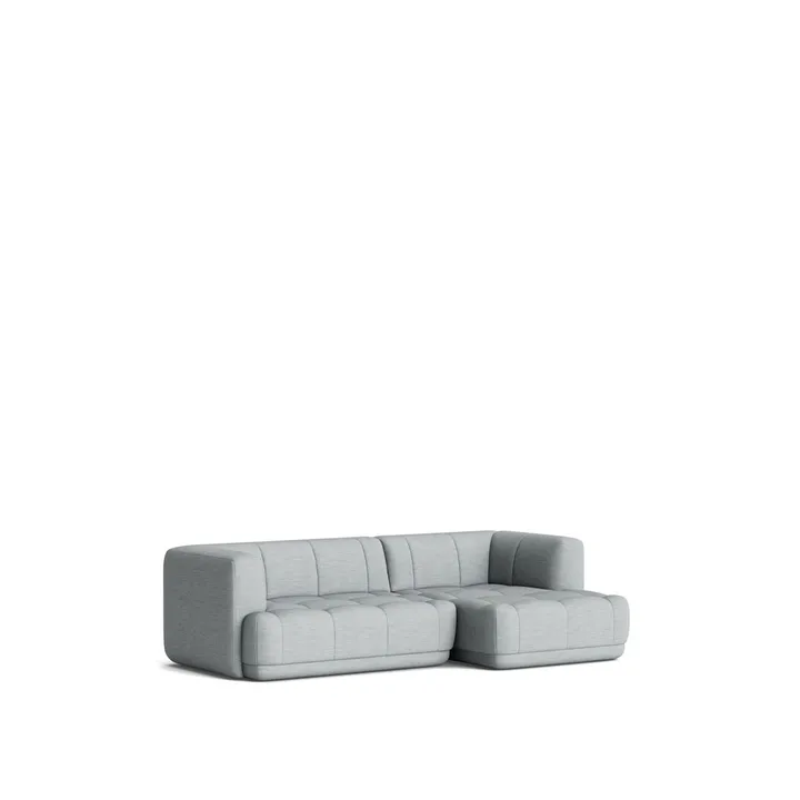 Quilton combination 19 modular sofa chaise right - Fabric remix 123 grey - HAY