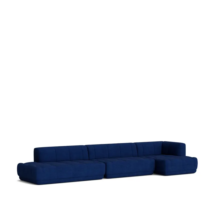Quilton combination 23 modular sofa, right-hand chaise - Fabric Raas 772 dark blue - HAY