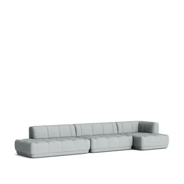 Quilton combination 23 modular sofa, right-hand chaise - Fabric Remix 123 grey - HAY