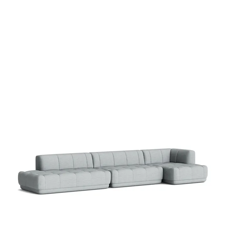Quilton combination 23 modular sofa, right-hand chaise - Fabric Remix 123 grey - HAY