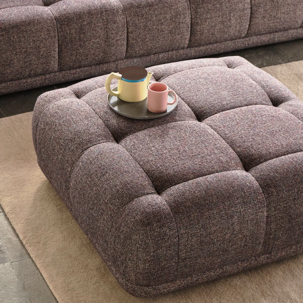 Quilton ottoman, Fabric Atlas 631 blue-grey HAY