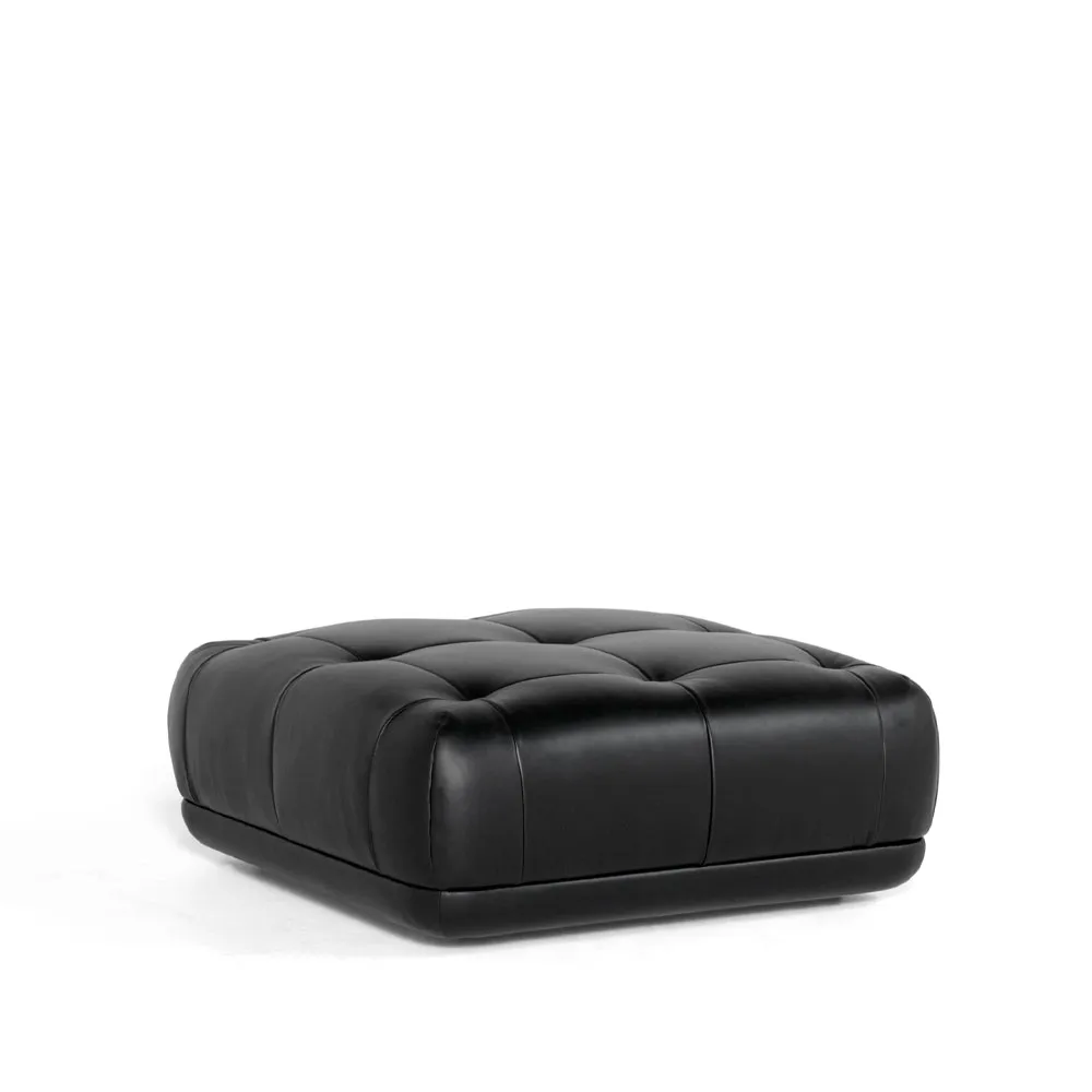 Quilton ottoman, Leather Sense black HAY