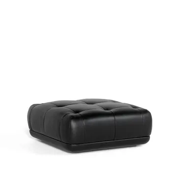 Quilton ottoman - Leather Sense black - HAY