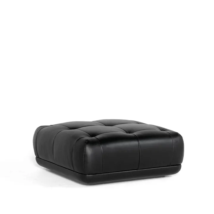 Quilton ottoman - Leather Sense black - HAY