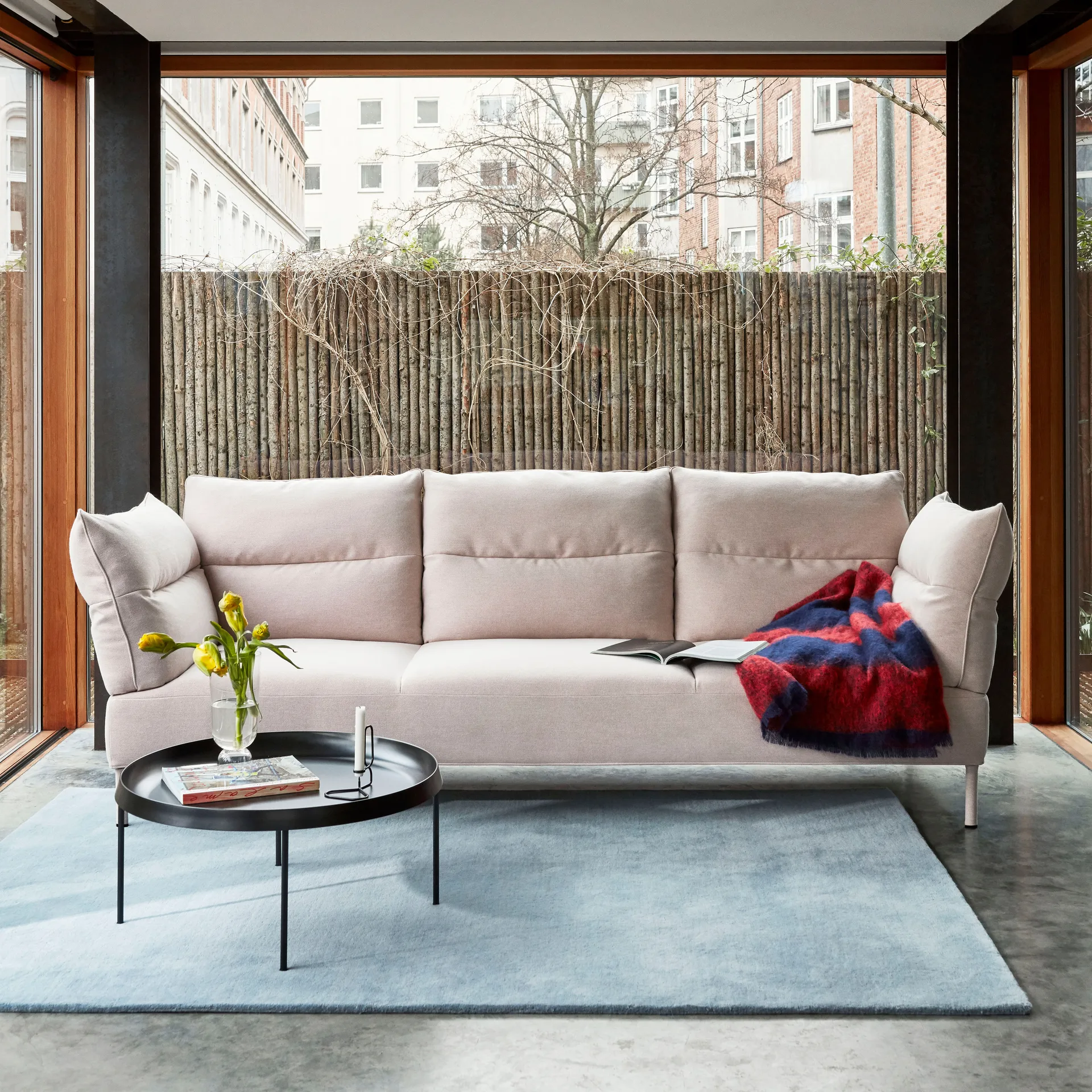 Raw wool rug No 2 170x240 cm, Light-blue HAY