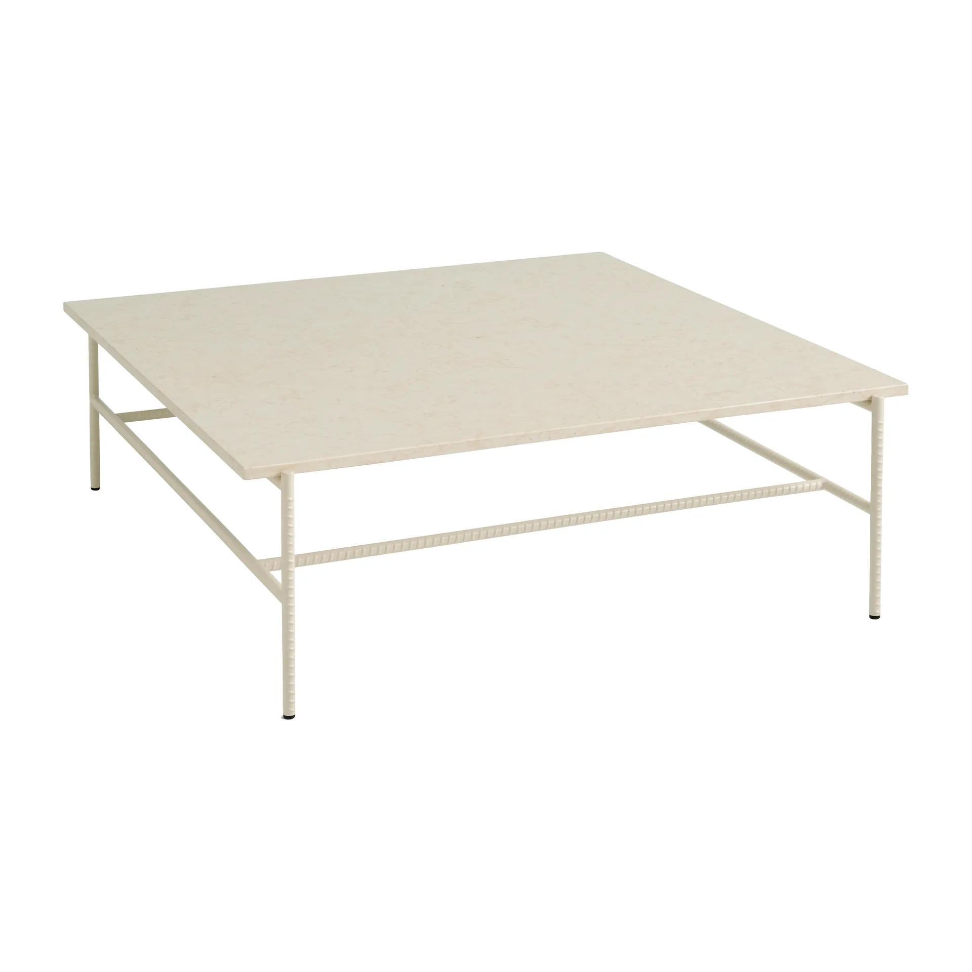 Rebar coffee table 100x104x33 cm, Beige marble-alabaster HAY
