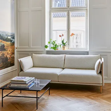 Rebar coffee table 100x104x33 cm - Black marble-black frame - HAY