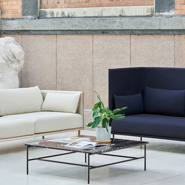 Rebar coffee table 100x104x33 cm - Black marble-black frame - HAY