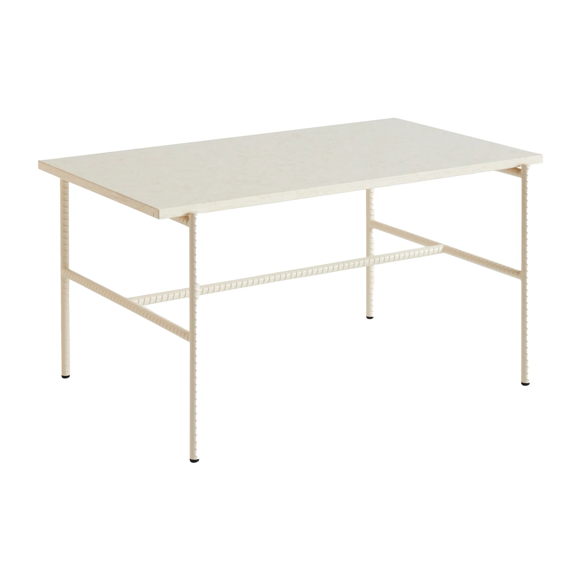 Rebar coffee table 80x49x40,5 cm, Beige marble-alabaster HAY
