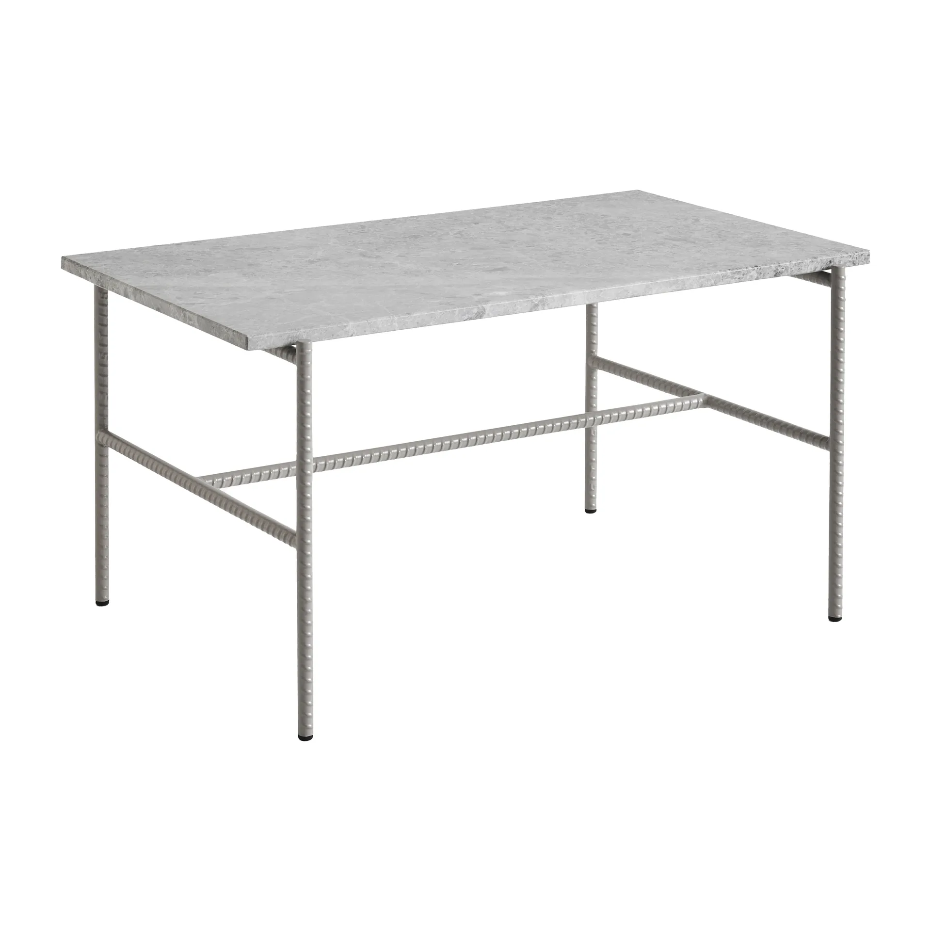 Rebar coffee table 80x49x40,5 cm, Grey marble-fossil HAY
