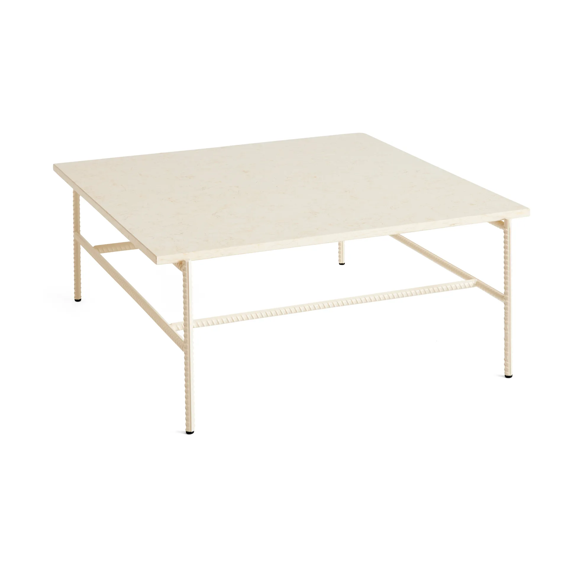 Rebar coffee table 80x84x33 cm, Beige marble-alabaster HAY