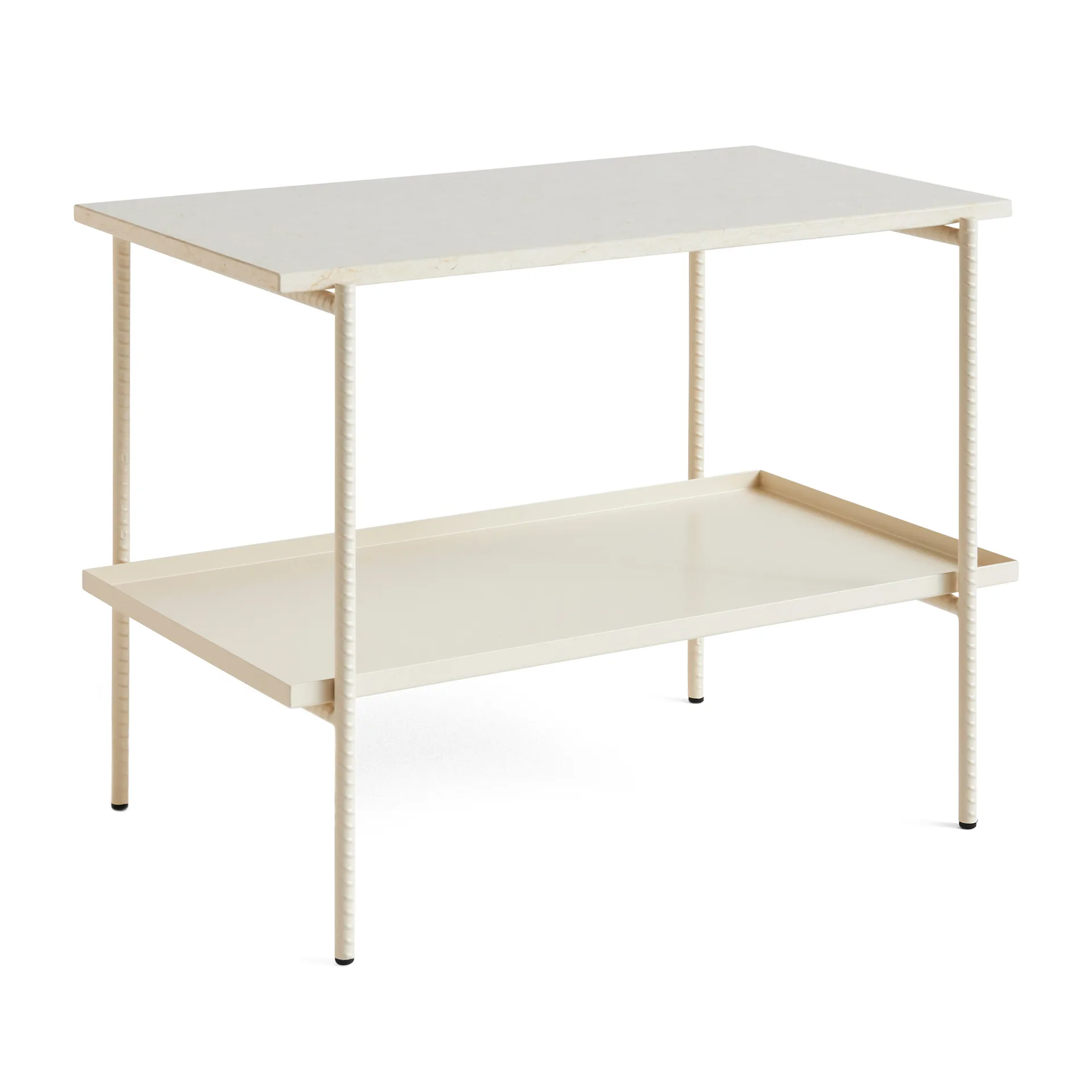 Rebar side table 75x44x55 cm, Beige marble-alabaster HAY