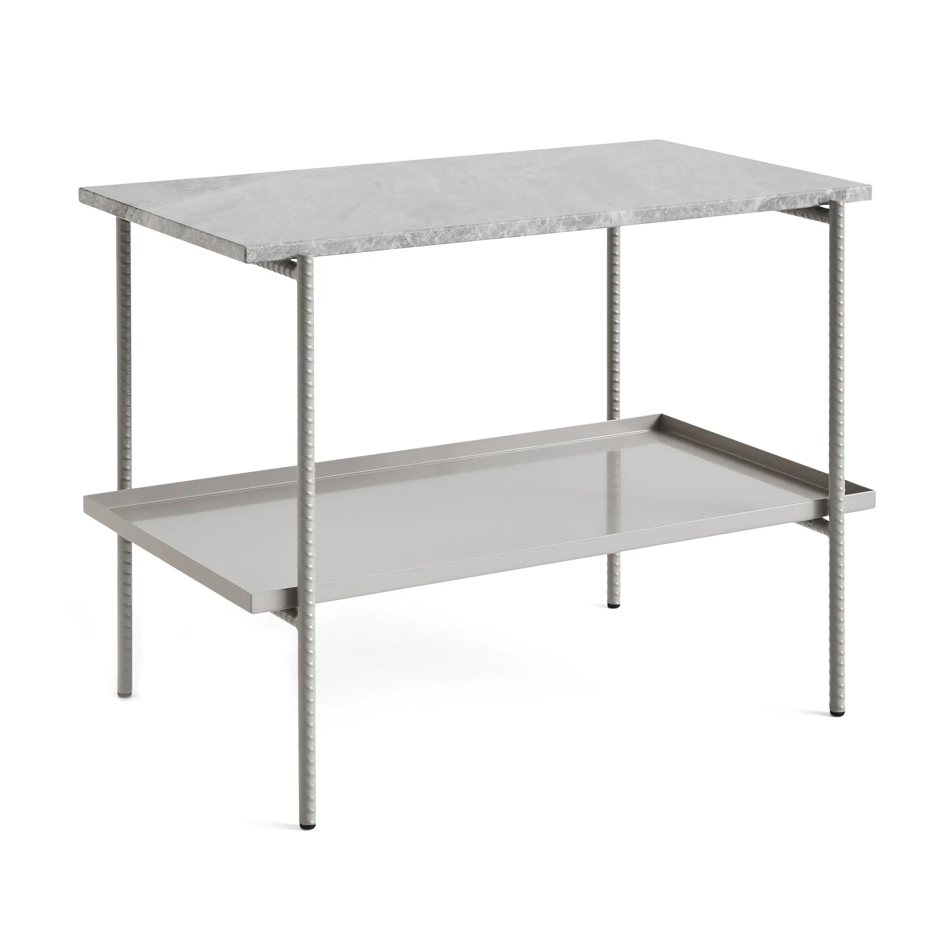 Rebar side table 75x44x55 cm, Grey marble-fossil HAY