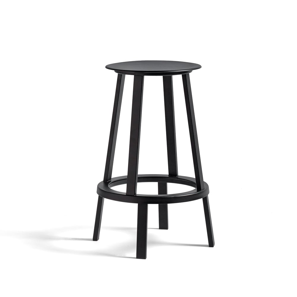 HAY Revolver bar stool Black, low | Scandinavian Design | Bar stools | Black