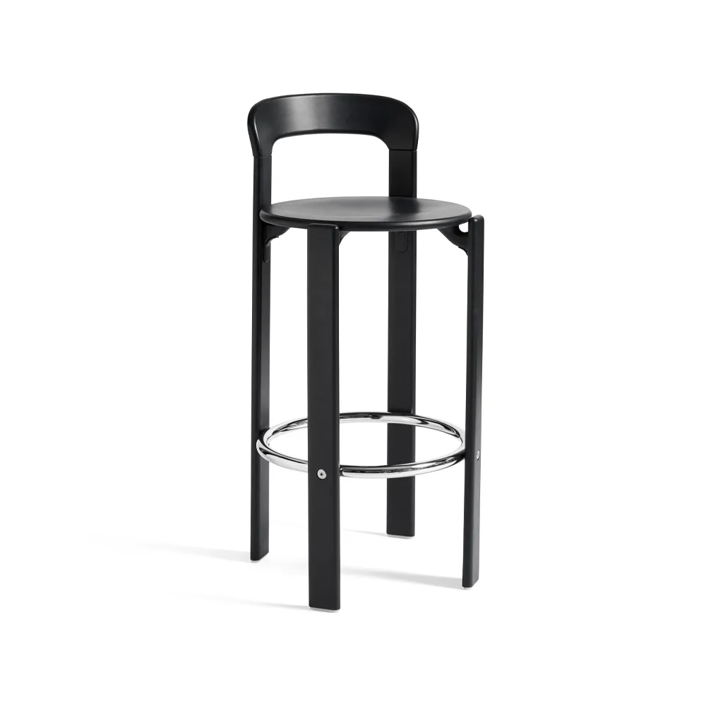 Rey bar stool 75 cm, Deep black HAY